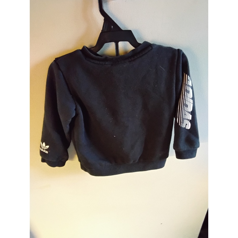 Adidas Originals Toddler Boys Black Sunburst Trefoil Graphic Sweatshirt 12M - Picture 2 of 3